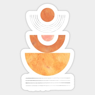 Abstract orange mid century modern 2 Sticker